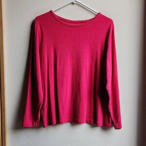 Land's End Hot Pink Long Sleeve Jersey Size 1X